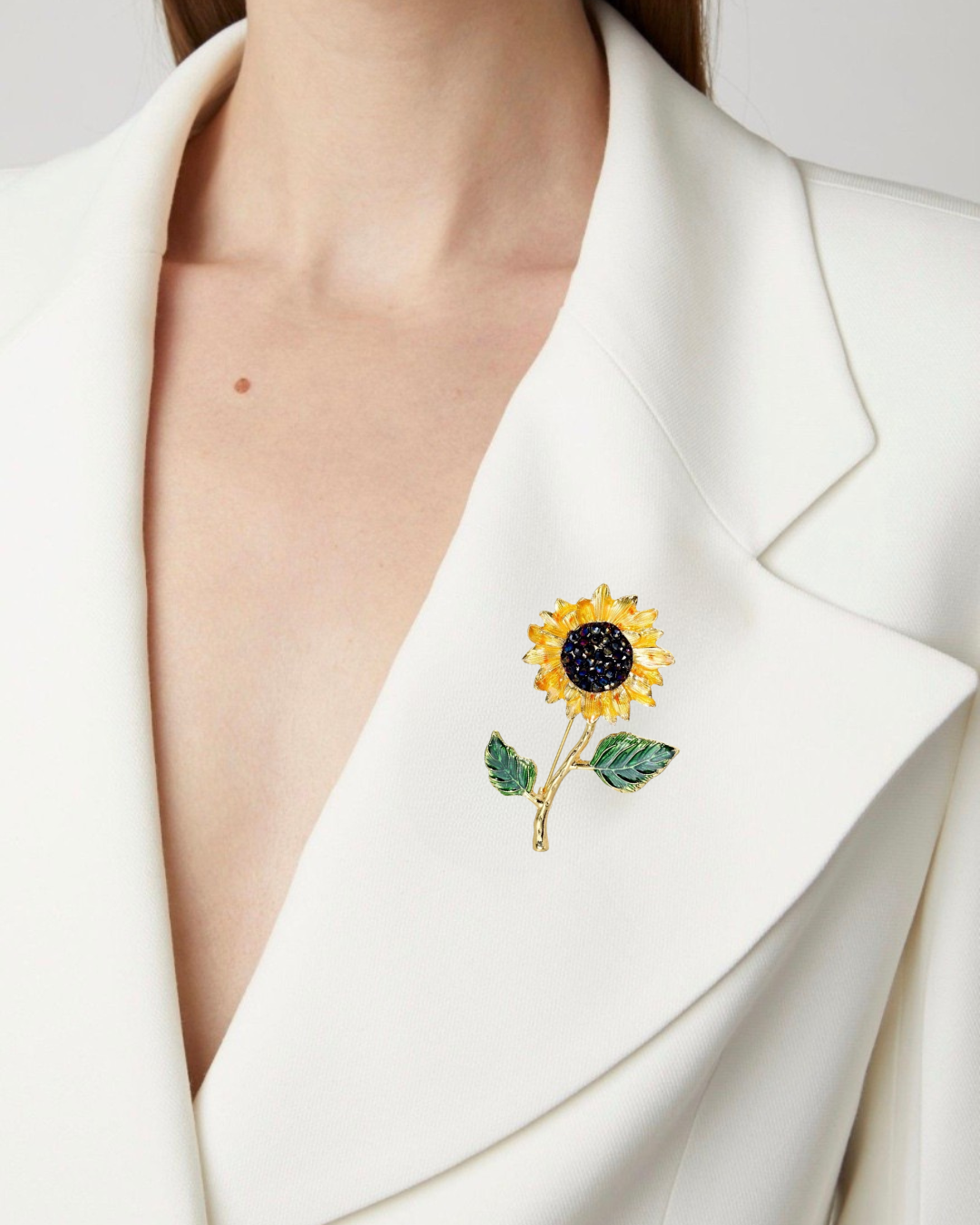 Sunflower Leaf Brooch
