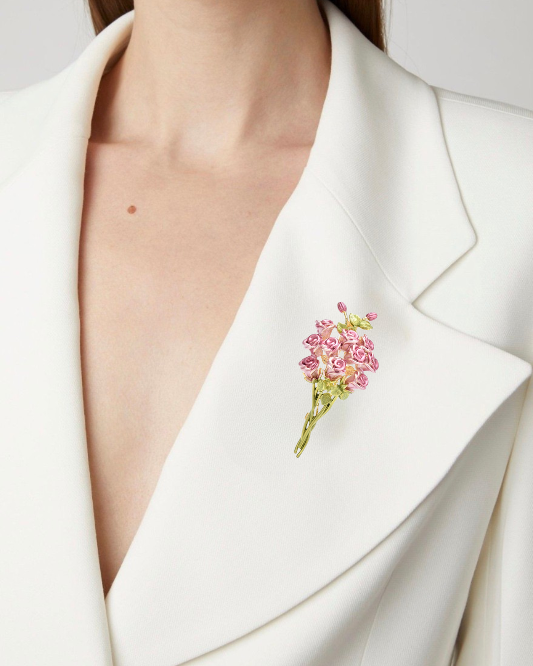 Pink Rose-flower Brooch