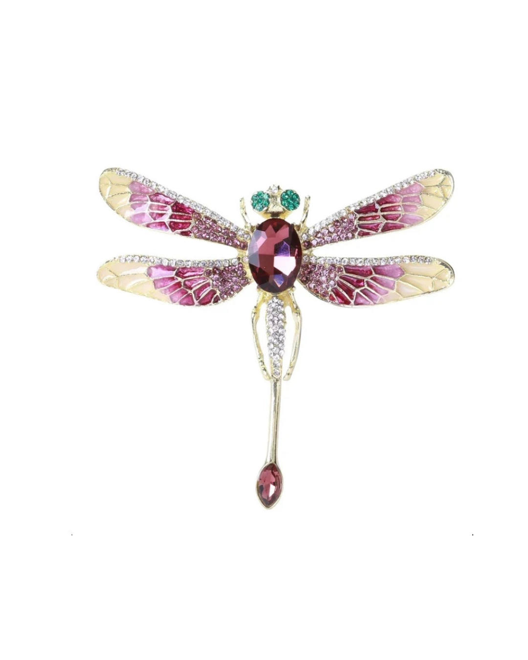 Rhinestone Dragonfly Brooch