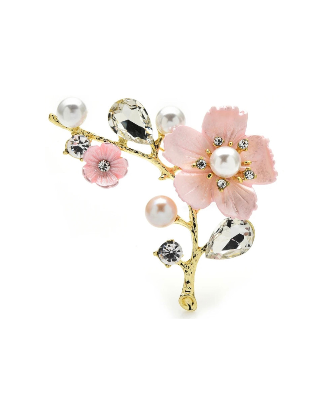 Shell Plum Flower Brooch