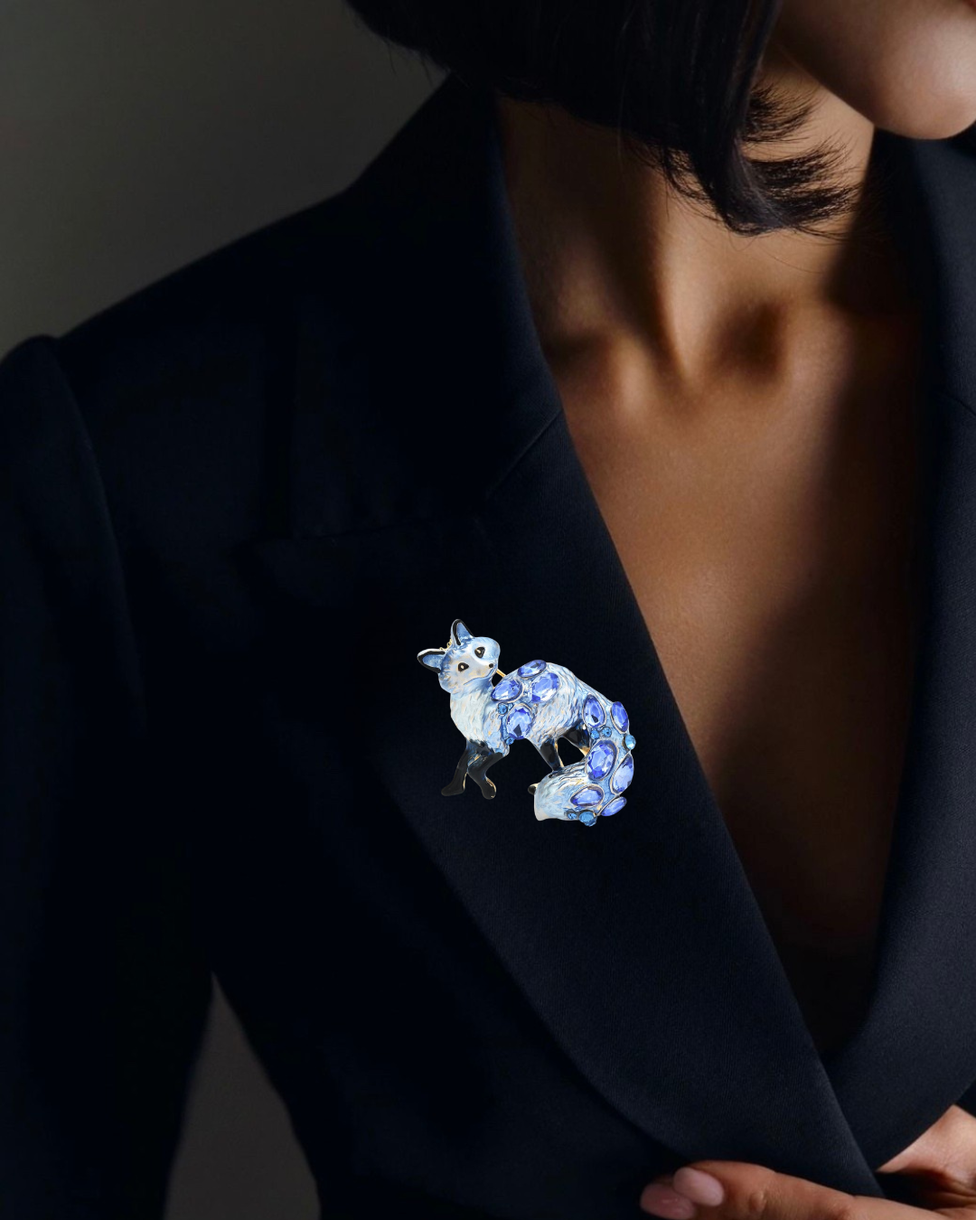 Crystal Fox Brooch