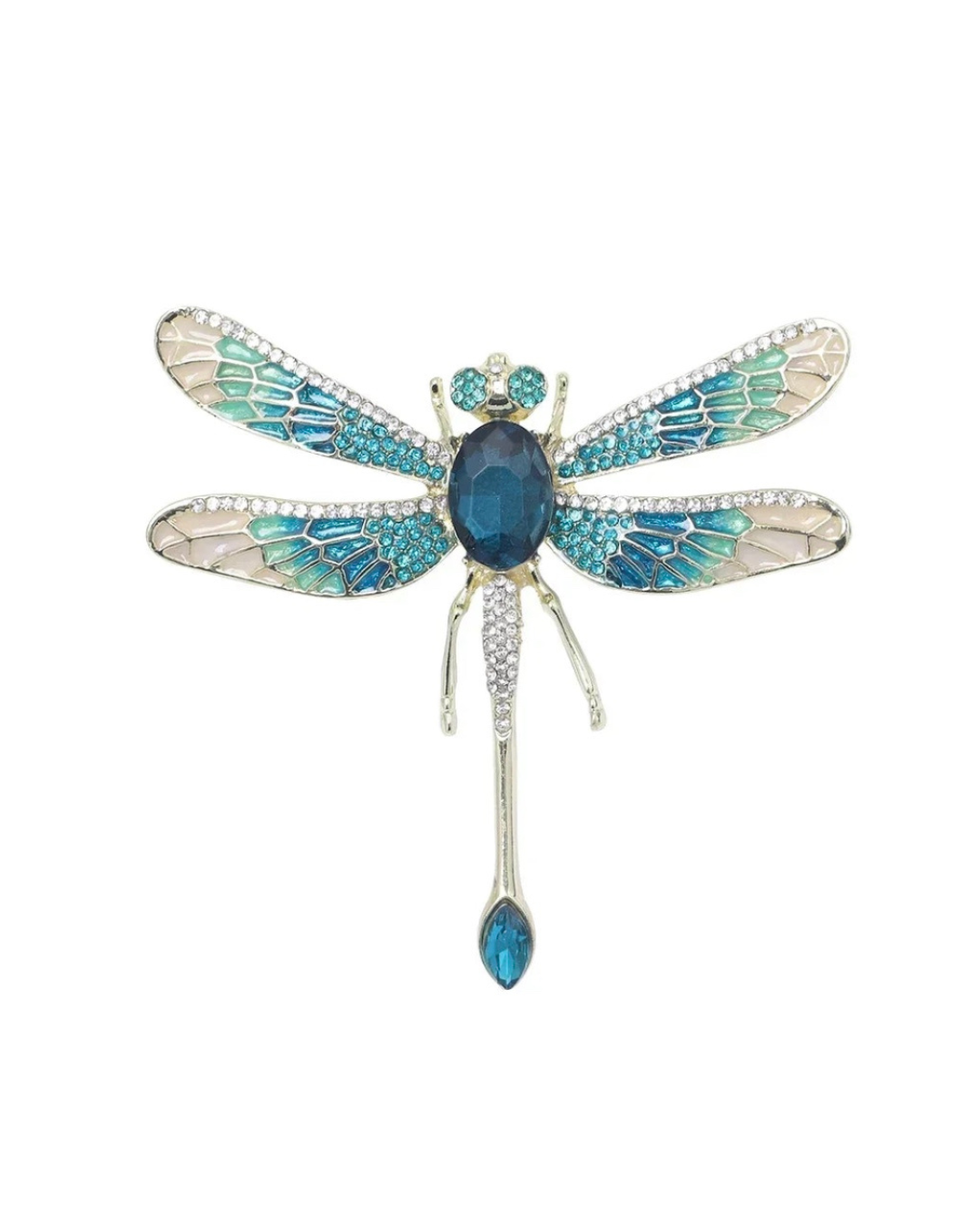 Rhinestone Dragonfly Brooch