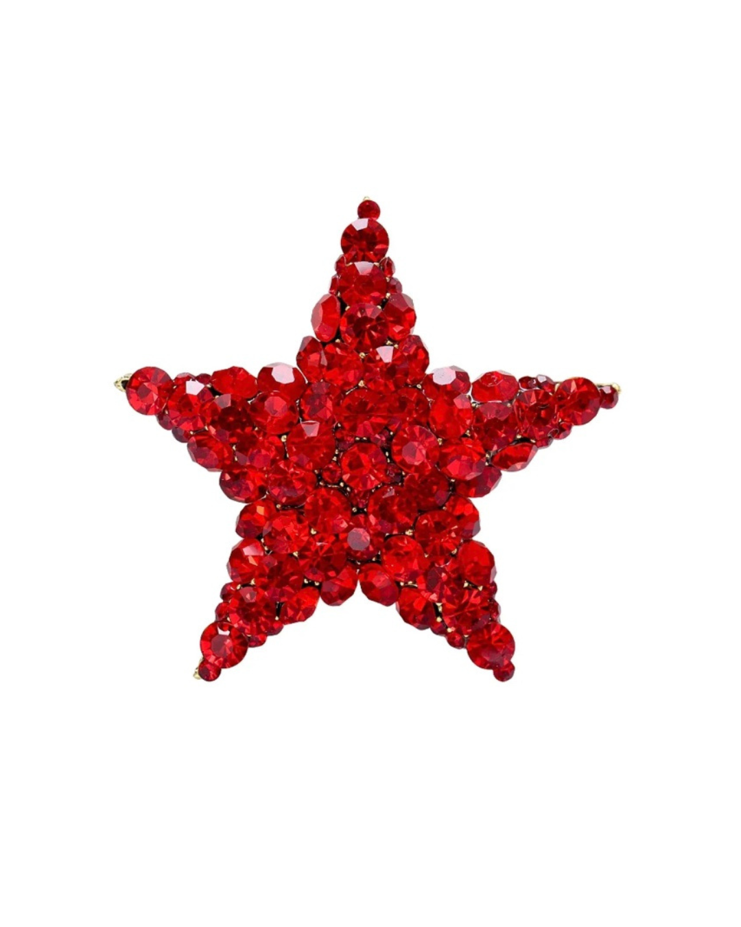 Rhinestone Pentagram Brooch