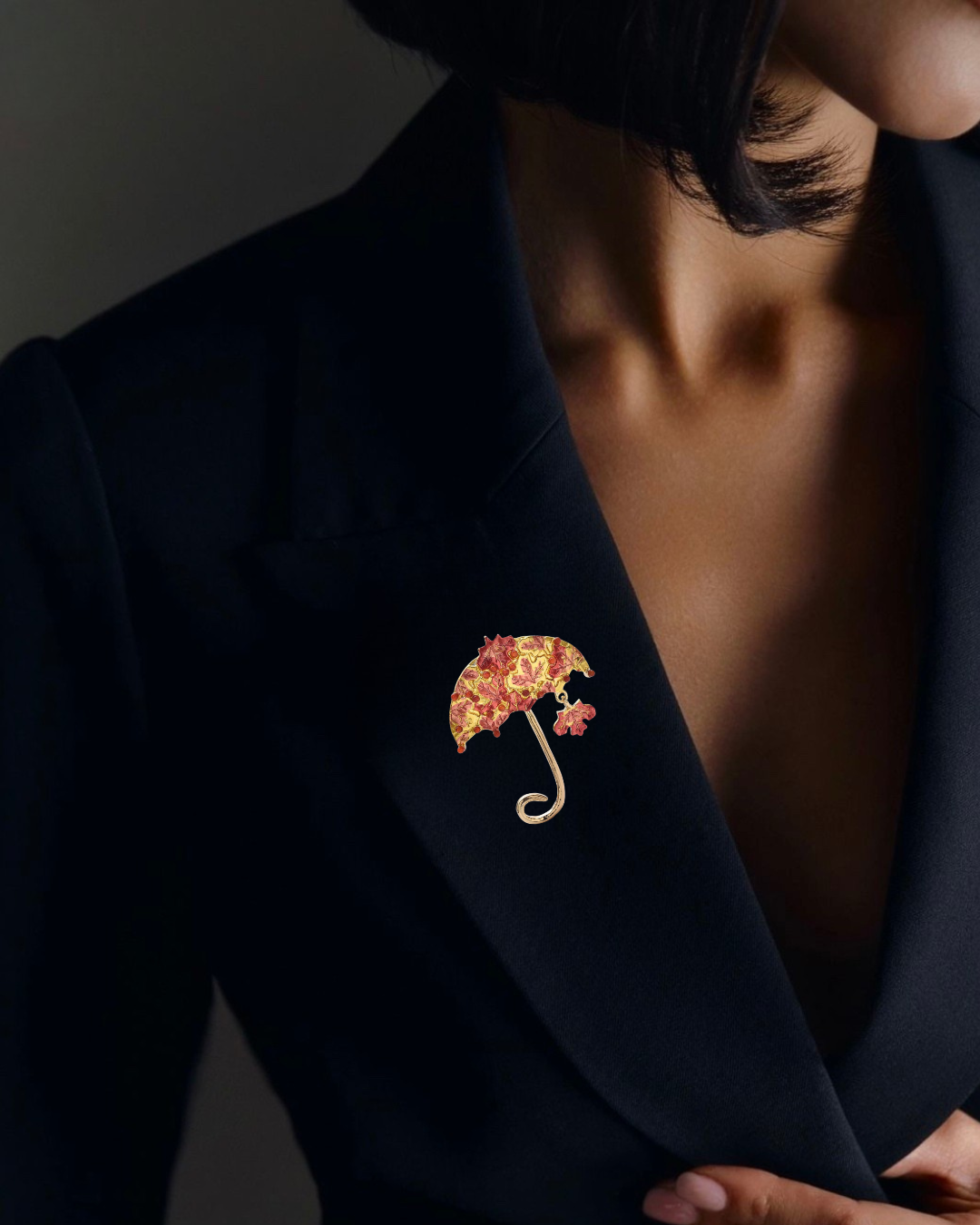 Maple Umbrella Brooch