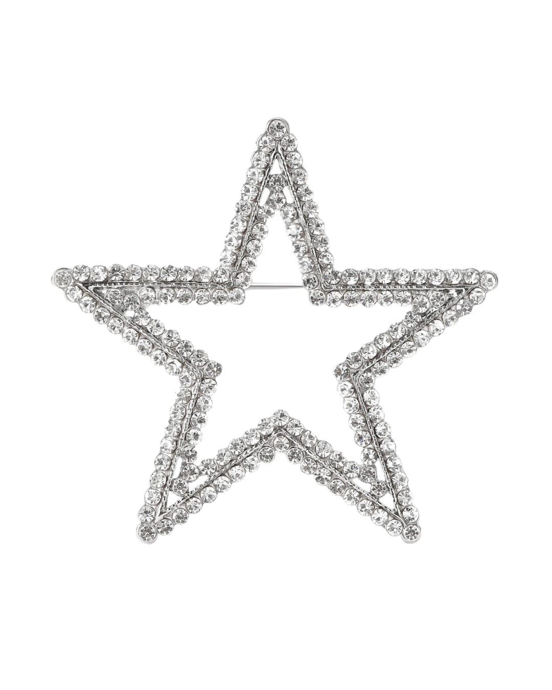 Rhinestone Pentagram Brooch