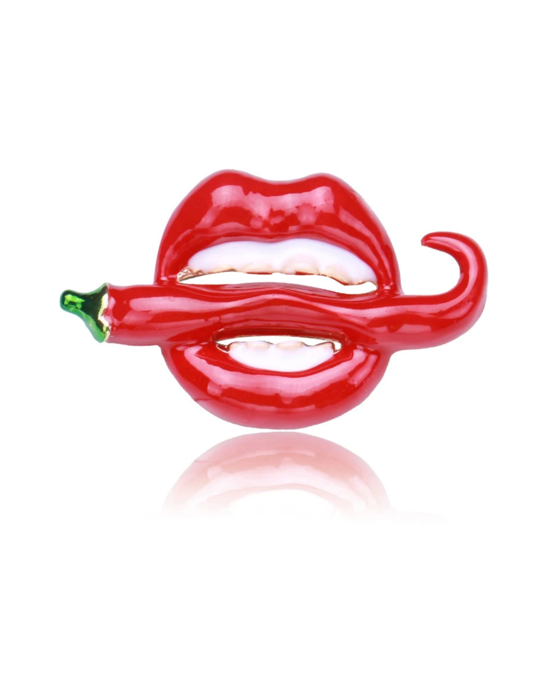 Rhinestone Chilli Brooch