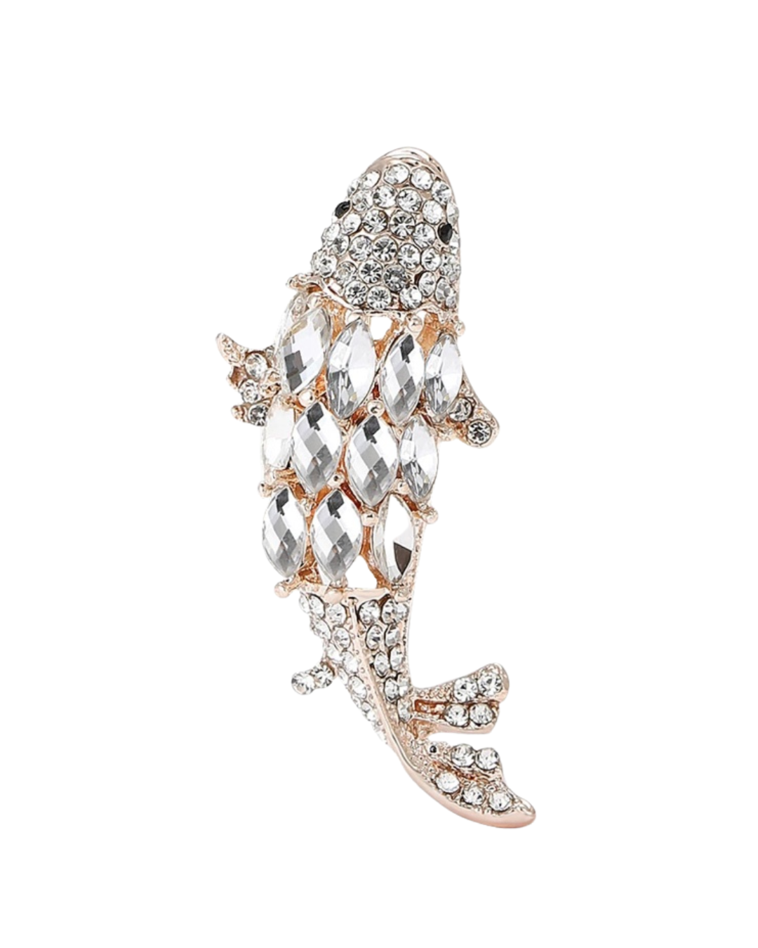 Rhinestone Fish Brooch