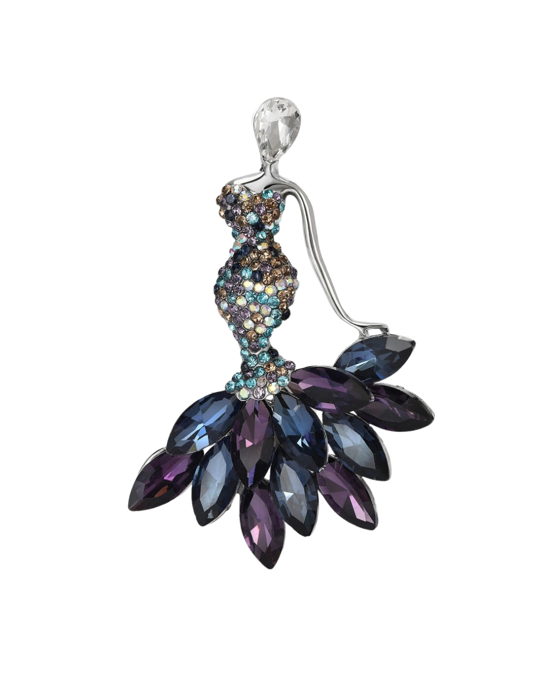 Rhinestone Mermaid Brooch