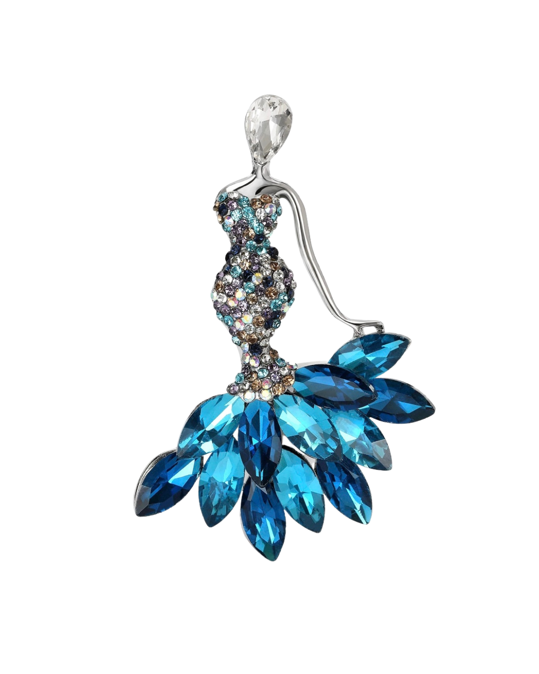 Rhinestone Mermaid Brooch