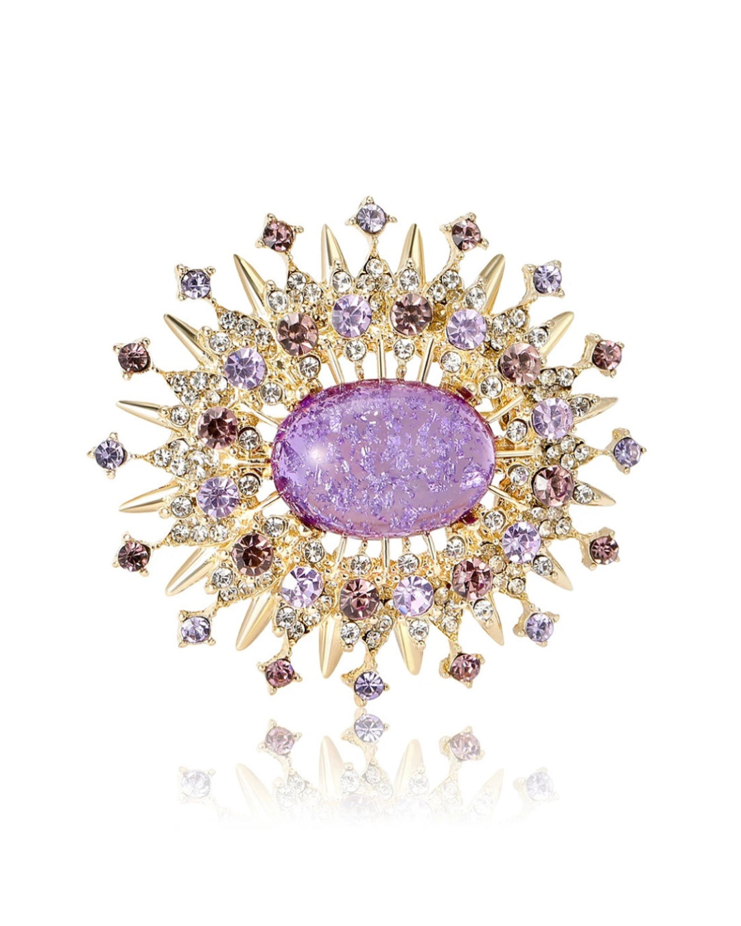 Rhinestone Sunflower Brooch
