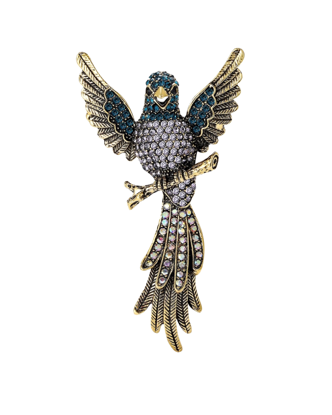 Rhinestone Hummingbird Brooch