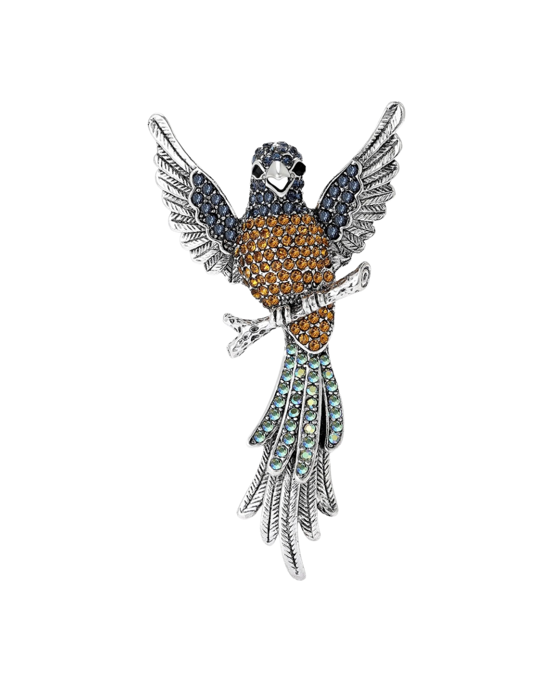 Rhinestone Hummingbird Brooch